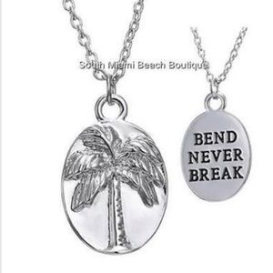 Silver Palm Tree Necklace Coconut Island 18"